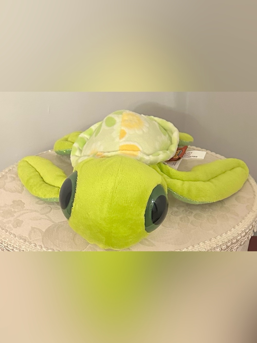 Lime Green Turtle Plush With Glitter Under Find